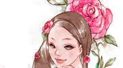 最美的人兒童畫-花瓣美人
