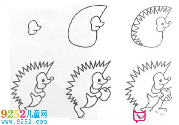 小動物<a href=http://inspiredelm.com/jianbihua/ target=_blank class=infotextkey>簡筆畫</a>圖片，刺猬<a href=http://inspiredelm.com/jianbihua/ target=_blank class=infotextkey>簡筆畫</a>