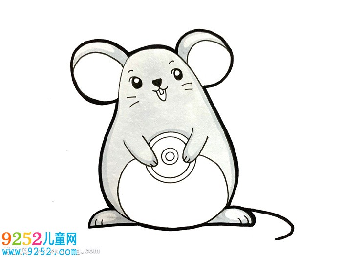 卡通新年老鼠<a href=http://inspiredelm.com/jianbihua/ target=_blank class=infotextkey>簡筆畫</a>，2020鼠年吉祥物<a href=http://inspiredelm.com/jianbihua/ target=_blank class=infotextkey>簡筆畫</a>