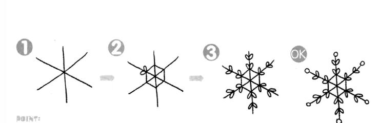 3種雪花簡筆 畫法