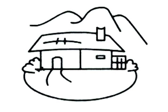 風(fēng)景簡(jiǎn)筆畫(huà)-山間小屋