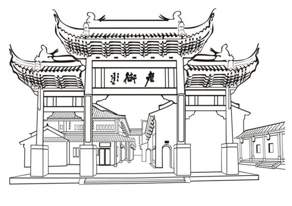 風(fēng)景簡(jiǎn)筆畫-寺院