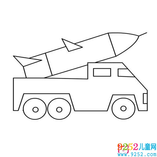 導彈發(fā)射車<a href=http://inspiredelm.com/jianbihua/ target=_blank class=infotextkey>簡筆畫</a>圖片