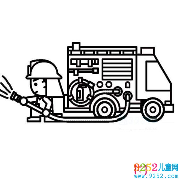 滅火消防車(chē)<a href=http://inspiredelm.com/jianbihua/ target=_blank class=infotextkey>簡(jiǎn)筆畫(huà)</a>圖片