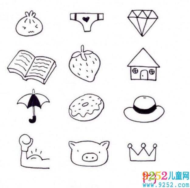 超簡單的日常物品<a href=http://inspiredelm.com/jianbihua/ target=_blank class=infotextkey>簡筆畫</a>，生活小用品