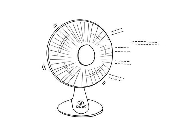 夏天又美麗又簡單的畫，電風扇簡筆畫圖片