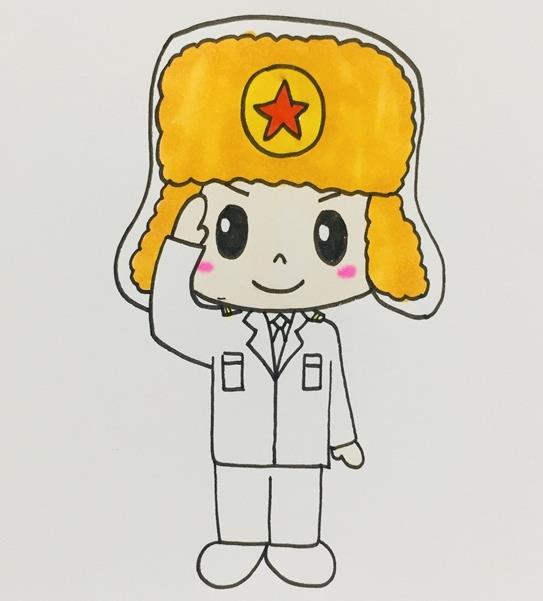 敬禮的雷鋒簡筆