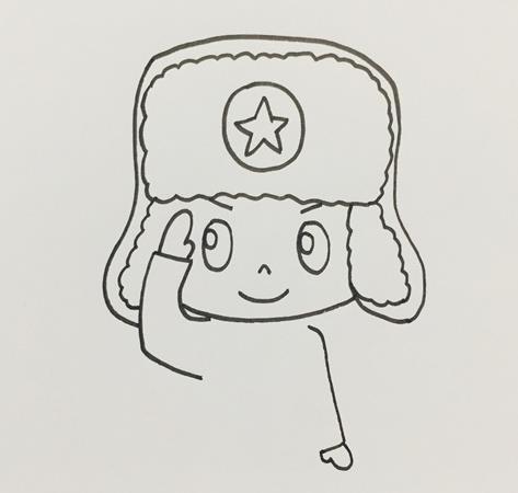 敬禮的雷鋒簡筆