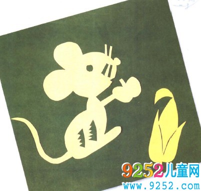 老鼠吃玉米窗花_<a href=http://inspiredelm.com/jianzhi/ target=_blank class=infotextkey>剪紙</a>圖案大全