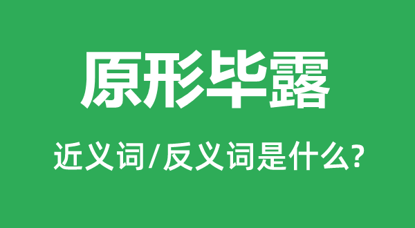 原形畢露的近義詞和反義詞是什么,原形畢露是什么意思