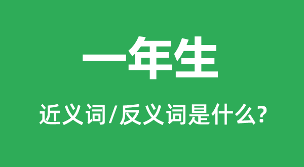 一年生的近義詞和反義詞是什么,一年生是什么意思