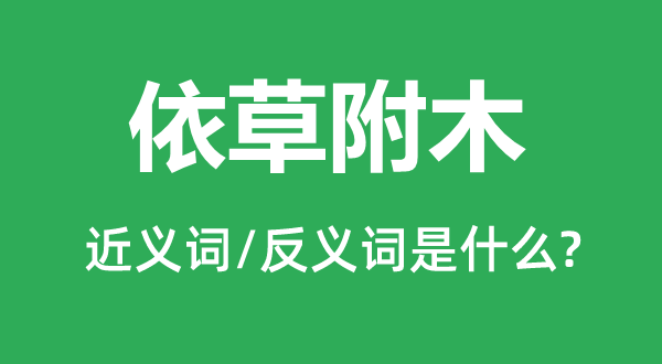 依草附木的近義詞和反義詞是什么,依草附木是什么意思