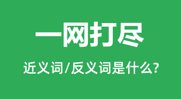 一網(wǎng)打盡的近義詞和反義詞是什么,一網(wǎng)打盡是什么意思