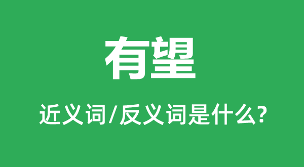 有望的近義詞和反義詞是什么,有望是什么意思