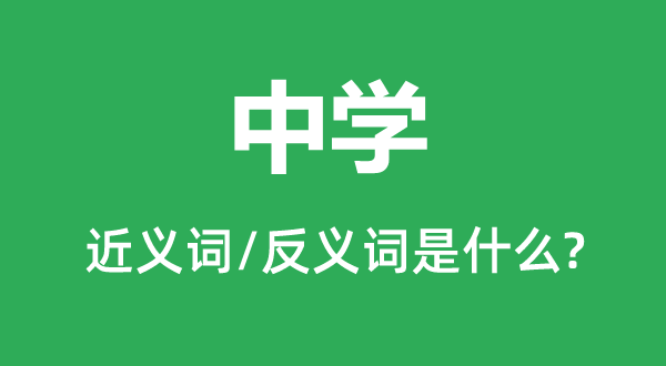 中學的近義詞和反義詞是什么,中學是什么意思