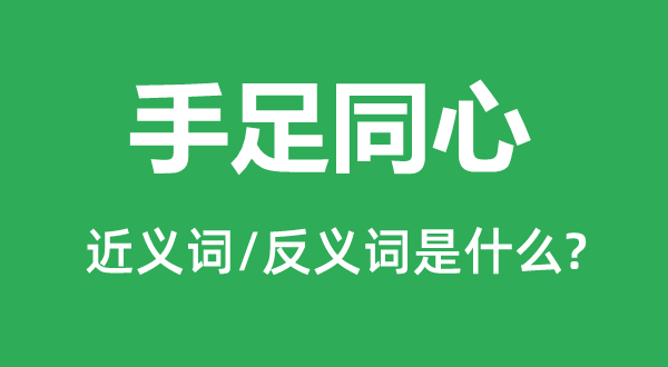 手足同心的近義詞和反義詞是什么,手足同心是什么意思