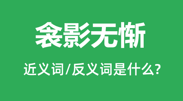 衾影無慚的近義詞和反義詞是什么,衾影無慚是什么意思