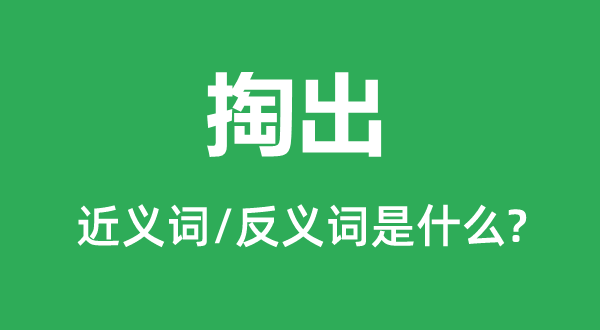 掏出的近義詞和反義詞是什么,掏出是什么意思