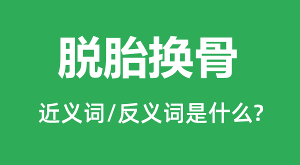 脫胎換骨的近義詞和反義詞是什么,脫胎換骨是什么意思