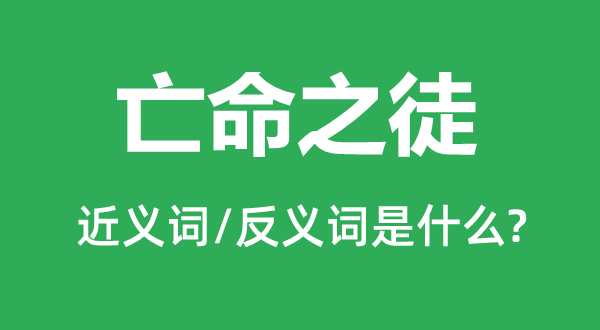 亡命之徒的近義詞和反義詞是什么,亡命之徒是什么意思