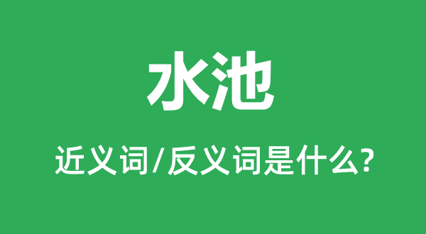 水池的近義詞和反義詞是什么,水池是什么意思