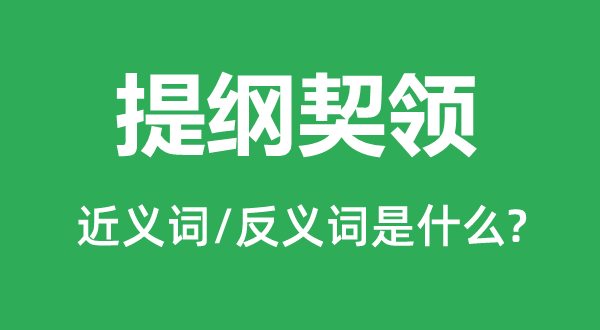 提綱契領(lǐng)的近義詞和反義詞是什么,提綱契領(lǐng)是什么意思