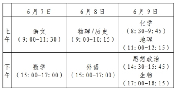 2022年河北高考時(shí)間安排,河北高考時(shí)間2022具體時(shí)間表