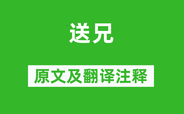 《送兄》原文及翻譯注釋,詩意解釋