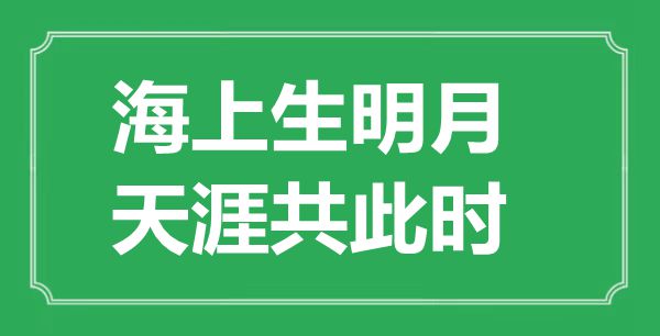 “海上生明月，天涯共此時”的意思是什么,出處是哪首詩