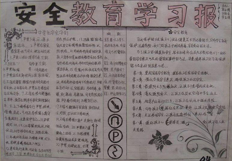 安全手抄報(bào)圖片大全，安全教育學(xué)習(xí)報(bào)