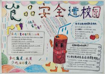 簡單的食品安全<a href=http://inspiredelm.com/shouchaobao/ target=_blank class=infotextkey>手抄報</a>圖片，食品安全進校園