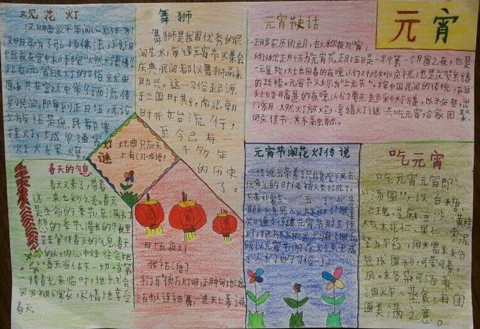 2020年小學(xué)生元宵節(jié)手抄報，元宵