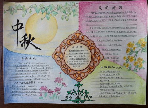 中秋節(jié)<a href=http://inspiredelm.com/shouchaobao/ target=_blank class=infotextkey>手抄報</a>，嫦娥奔月玉兔搗藥