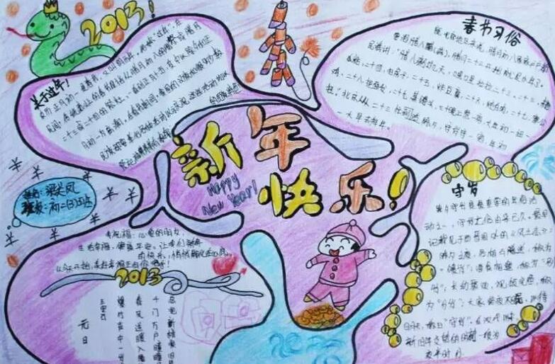 春節(jié)<a href=http://inspiredelm.com/shouchaobao/ target=_blank class=infotextkey>手抄報</a>設計圖，新年快樂<a href=http://inspiredelm.com/shouchaobao/ target=_blank class=infotextkey>手抄報</a>