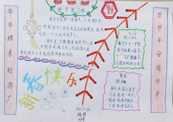 2020年關(guān)于春節(jié)<a href=http://inspiredelm.com/shouchaobao/ target=_blank class=infotextkey>手抄報(bào)</a>圖片，新春快樂