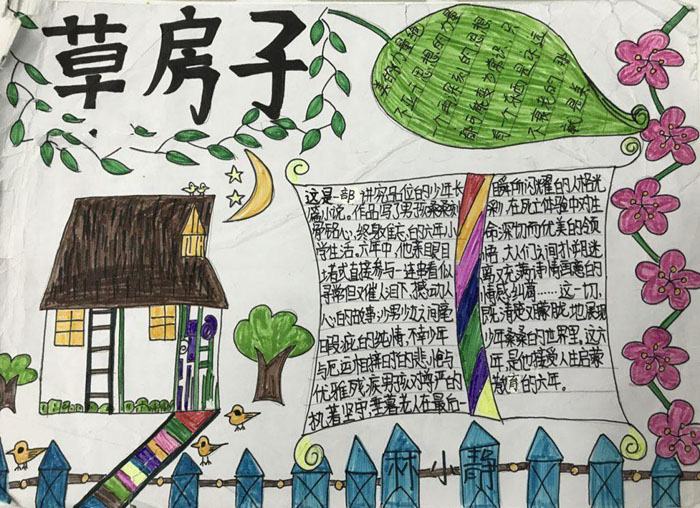 小學(xué)生讀書手抄報圖片，草房子