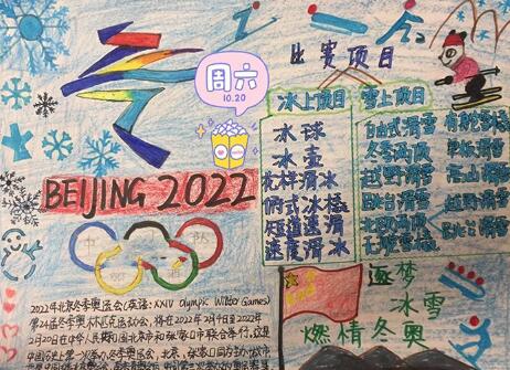 2022冬奧會(huì)手抄報(bào)圖片，逐夢(mèng)冰雪燃情冬奧