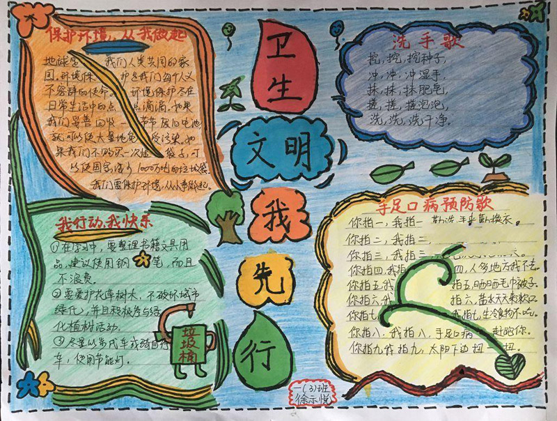 小學(xué)生衛(wèi)生手抄報(bào)，手足口病預(yù)防歌