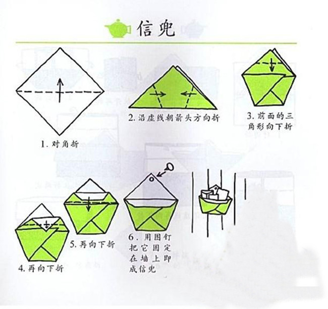 兒童信兜手工折紙教程圖片