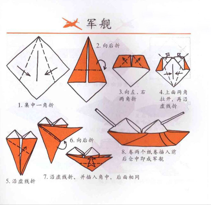 軍艦的手工<a href=http://inspiredelm.com/zhezhi/ target=_blank class=infotextkey>折紙</a>教程